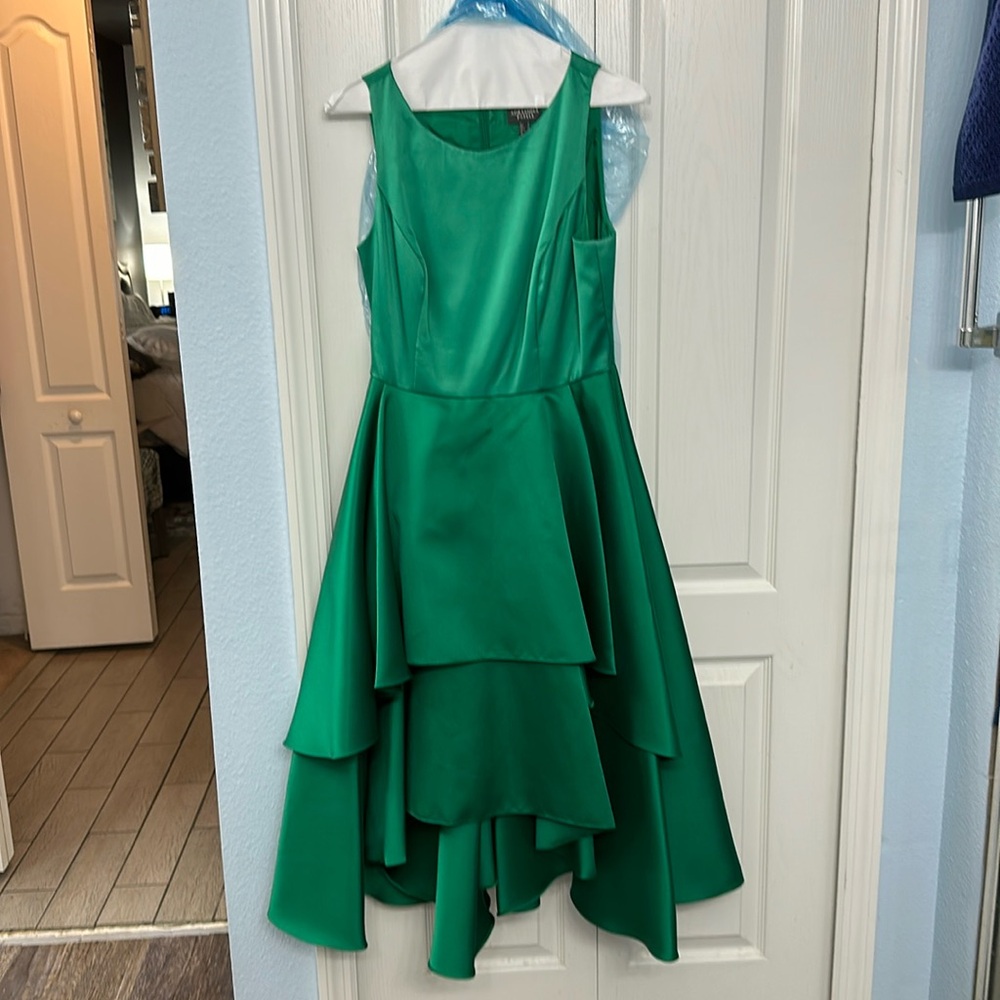 Green Adrianna Papell Mikado Gown